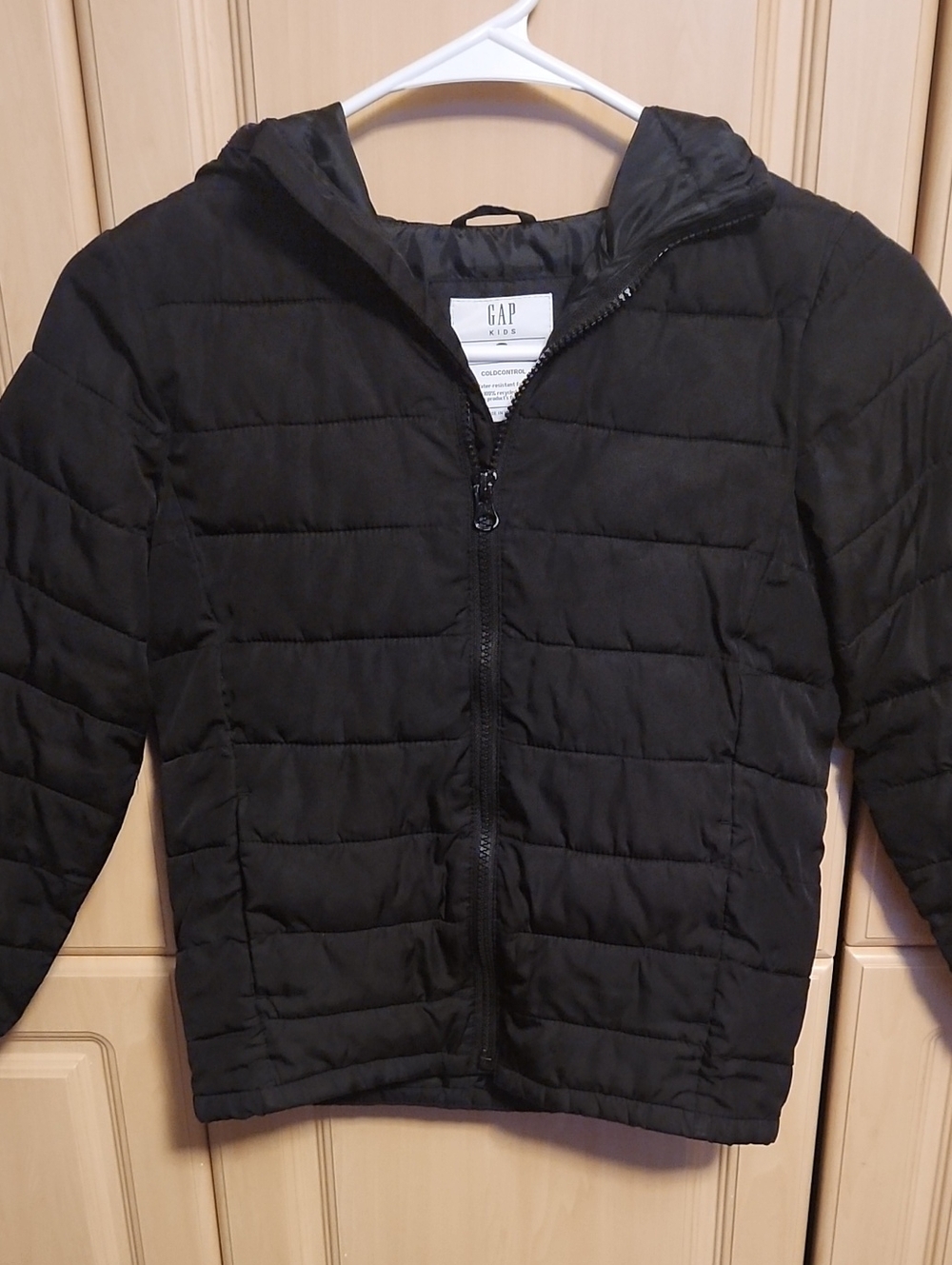 GAP Kids Black Hooded Quilted Puffer Jacket